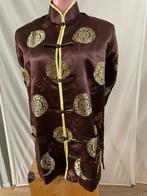 Chinese blouse – bruin/goud, maat M, Kleding | Dames, Maat 38/40 (M), Bruin, Ophalen of Verzenden, Zo goed als nieuw