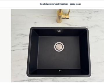 Ikea KILSVIKEN Inbouw spoelbak zwart kwartscomposiet 56x46 beschikbaar voor biedingen