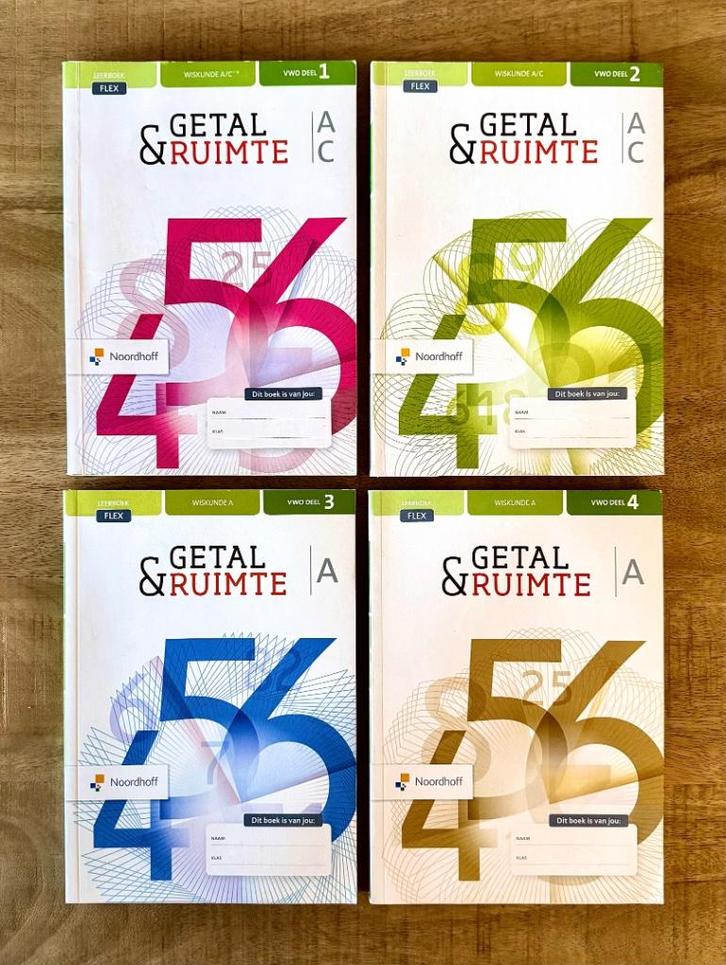 Getal & Ruimte VWO A/C Deel 1, 2, 3, 4 + Uitwerkingen. Ed 12, Boeken, Schoolboeken, Zo goed als nieuw, Wiskunde A, VWO, Ophalen of Verzenden