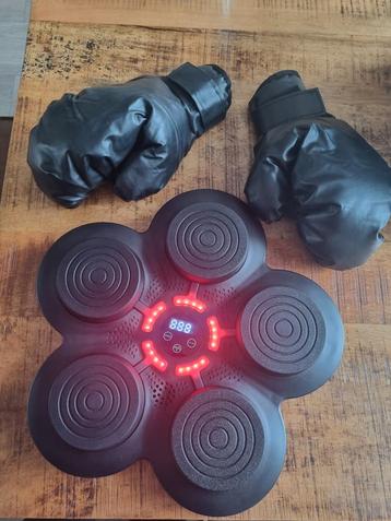 Boksset met bokshandschoenen en trainingsapparaat beschikbaar voor biedingen
