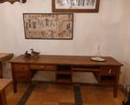 oud smal lang bureau  dubbelbureau  vintage bureau, Ophalen of Verzenden
