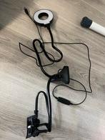 Ringlamp met telefoonhouder en bureauklem, Audio, Tv en Foto, Fotografie | Fotostudio en Toebehoren, Ophalen, Zo goed als nieuw