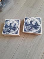 15 blauw wit bewerkte tegels, Ophalen of Verzenden, Zo goed als nieuw, Hardsteen, Wandtegels