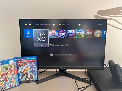 Playstation 4 + monitor, Spelcomputers en Games, Games | Sony PlayStation Vita, Zo goed als nieuw, 1 speler, Vanaf 3 jaar, Ophalen