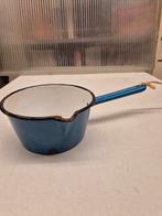 Blauwe emaille steelpan met schenktuitje, Antiek en Kunst, Ophalen of Verzenden
