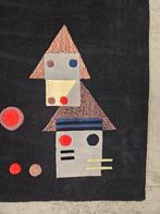 Handgeknoopt zwart design tapijt geometrische 246x340cm, Modern Abstract Geometry contemporary vintage hype, Crème, Onbekend, 200 cm of meer