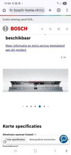Bosch inbouw afwasmachine 5 jaar oud, Witgoed en Apparatuur, Ophalen, Gebruikt, Minder dan 10 liter, Inbouw