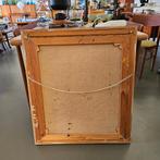 Oud abstract Olieverfschilderij Kristian Bjulver Denemarken, Oorspronkelijke maker, Ophalen of Verzenden, Zo goed als nieuw, 75 cm of meer