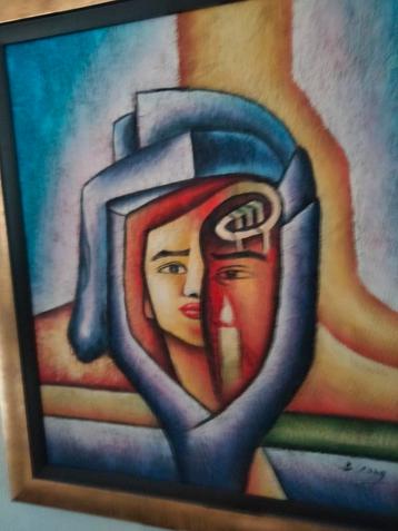 Ècht schilderij B.Long beschikbaar voor biedingen