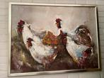 Kippen schilderij Jochem de Graaf 84x64 incl lijst, Antiek en Kunst, Ophalen