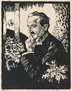 Augustin Kolb (1869-1943) Houtsnede 'Verliefde man' ~1905. A, Antiek en Kunst, Verzenden