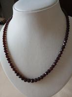 Granaten collier, oud, 52 cm, Verzenden, Gebruikt, Rood, Steen of Mineraal