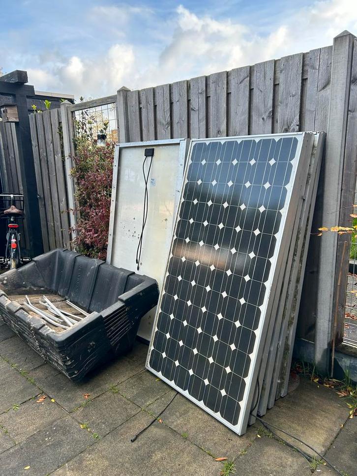 10 Zonnepanelen Sharp NT-R5E3E incl. bakken, Doe-het-zelf en Verbouw, Zonnepanelen en Toebehoren, Gebruikt, Paneel, 200 wattpiek of meer