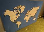 Houten wereldkaart deco, Huis en Inrichting, Woonaccessoires | Wanddecoraties, Ophalen, Zo goed als nieuw