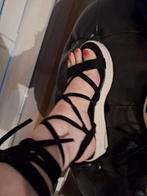 Zwarte Gladiator Sandalen - Maat 39, Ophalen of Verzenden, Zo goed als nieuw, Zwart, Sandalen of Muiltjes