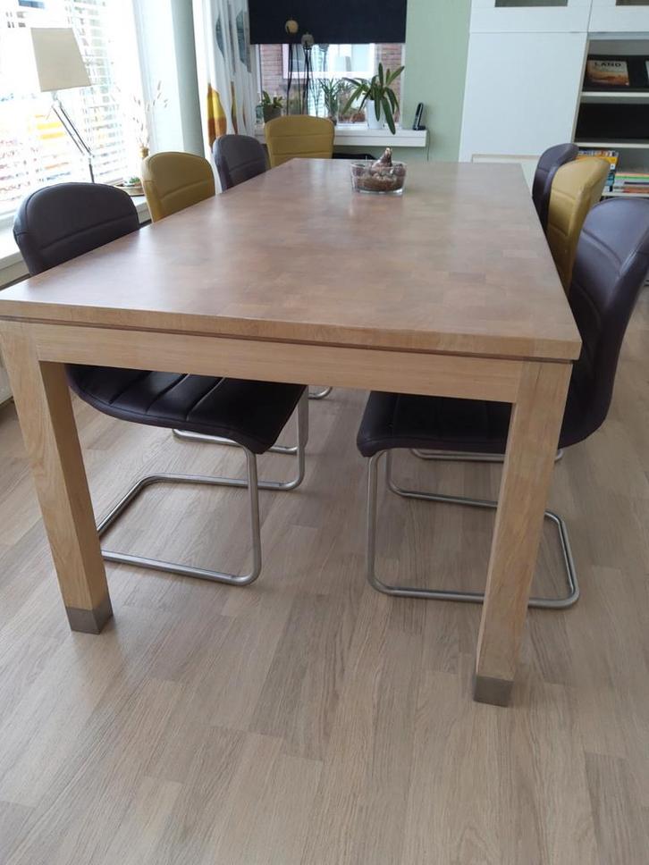 Design Eettafel van Kops Eikenhout, Huis en Inrichting, Tafels | Eettafels, Zo goed als nieuw, 50 tot 100 cm, 200 cm of meer, Vijf personen of meer