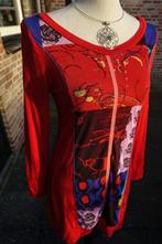 fleurige rode stretch jurk van Glamz - mt 40, Maat 38/40 (M), Ophalen of Verzenden, Zo goed als nieuw, Rood