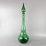 XL vintage glazen Empoli fles / karaf. Genie bottle 60 cm, Antiek en Kunst, Ophalen of Verzenden