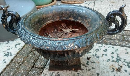 Gietijzeren tuinvaas/pot met oren 29cm (zonder oren), Tuin en Terras, Tuinvazen, Zo goed als nieuw, Ophalen of Verzenden
