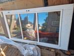 hardhouten deur met 3 delen dubbel glas, Deurkozijn, Zo goed als nieuw, 150 tot 225 cm, Hout