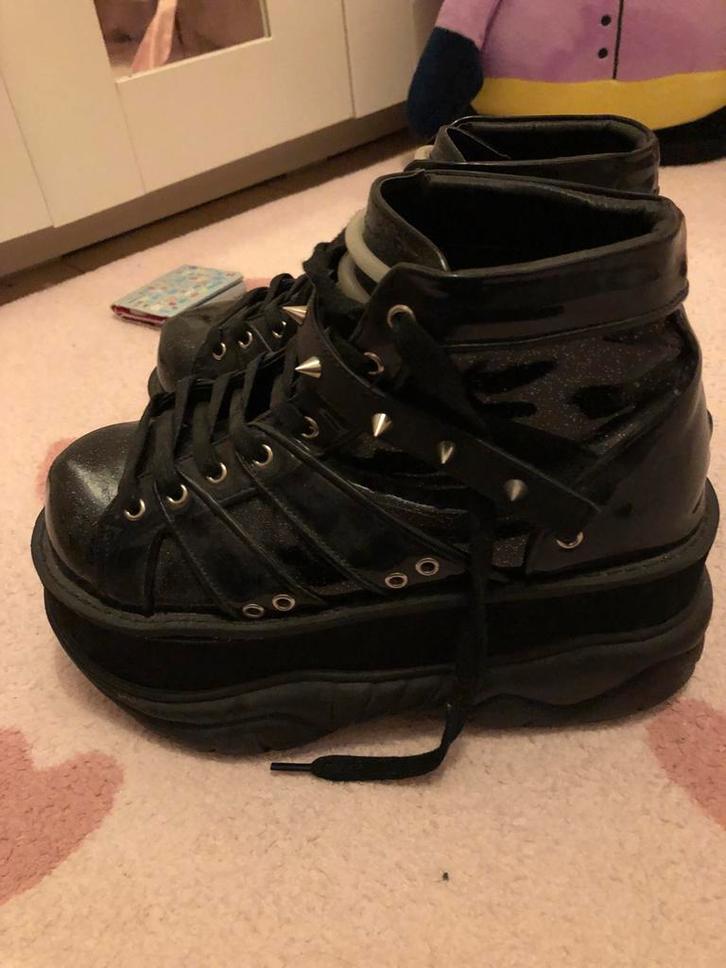 Demonia Neptune 100 Platform Schoenen - Maat 40, Kleding | Dames, Schoenen, Zo goed als nieuw, Schoenen met hoge hakken, Zwart