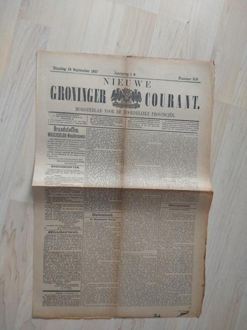 Nieuwe Groninger Courant. Dinsdag 18 september 1917, Boeken, Tijdschriften en Kranten, Zo goed als nieuw, Ophalen of Verzenden
