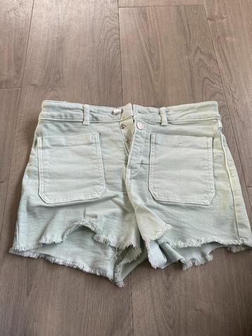 ZARA jeans broekje mintgroen nieuwstaat maat 164 DP beschikbaar voor biedingen