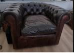 Chesterfield fauteuil, Ophalen, Gebruikt, Eenpersoons, Leer