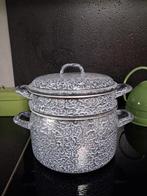 grijs gewolkte emaille stoompan, Ophalen of Verzenden