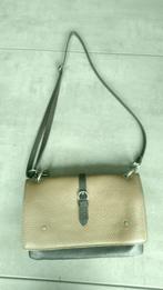 Leren tas taupe beige bruin met diverse vakken en rits, Sieraden, Tassen en Uiterlijk, Tassen | Schoudertassen, Ophalen of Verzenden