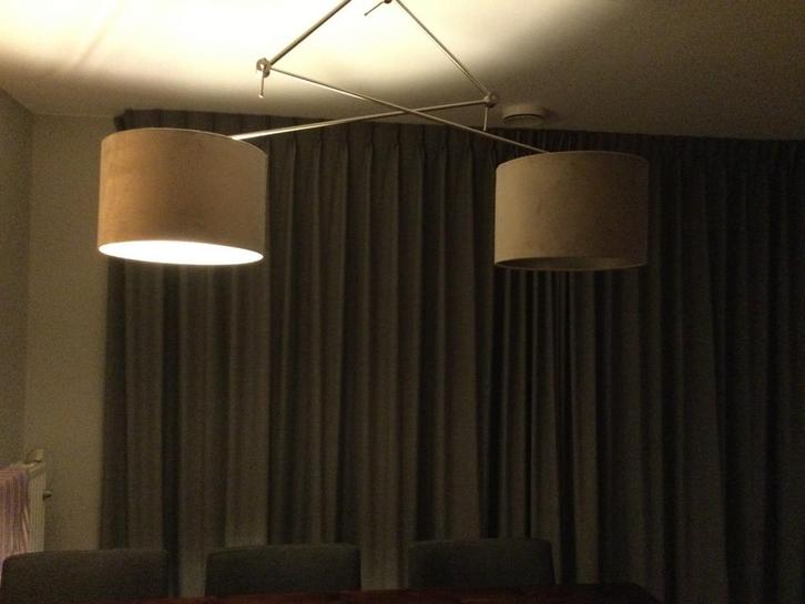 Overgordijnen taupe super netjes, Huis en Inrichting, Stoffering | Gordijnen en Lamellen, Zo goed als nieuw, 200 cm of meer, 200 cm of meer