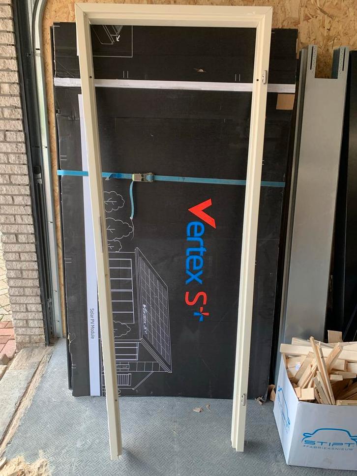 Polynorm Metalen Deurkozijn Opdekdeur, Doe-het-zelf en Verbouw, Deuren en Horren, Zo goed als nieuw, Binnendeur, 200 tot 215 cm