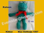 katoenen Kikker Max Velthuijs 1997 (37cm), Kinderen en Baby's, Speelgoed | Knuffels en Pluche, Kikker, Zo goed als nieuw, Ophalen