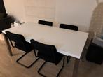 Eettafel 90x180 + 4 Stoelen, Ophalen, Gebruikt, 50 tot 100 cm, Vier personen