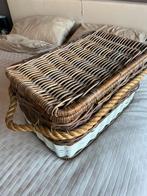 Grote opberg mand van riet met handvaten, Huis en Inrichting, Ophalen, Zo goed als nieuw, Rechthoekig, Riet