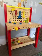 Houten speelgoed werkbank met gereedschap, Ophalen, Zo goed als nieuw, Meubelstuk of Keukentje