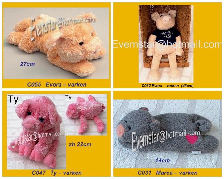 varken varkentje Evora Ty Marca Hema Nicotoy ea merken, Kinderen en Baby's, Speelgoed | Knuffels en Pluche, Zo goed als nieuw
