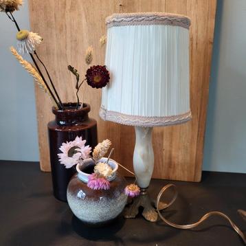 Retro Tafellamp Messing/Marmer - 33cm beschikbaar voor biedingen