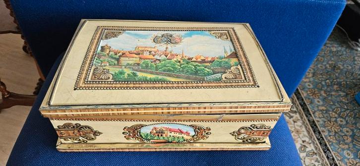 Vintage Antieke Engelse Kasteel Blik, Antiek en Kunst, Antiek | Tin, Ophalen of Verzenden