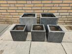 Set van 5 mooie terrazzo bloempotten, Ophalen, Rond, Zo goed als nieuw, Minder dan 25 cm
