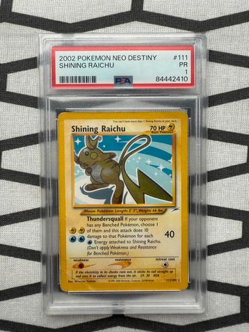 SHINING RAICHU | NEO DESTINY | 111/105 | PSA 1 beschikbaar voor biedingen