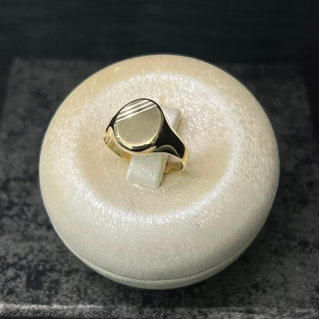 14 karaats gouden ring zegelring heren, Ophalen of Verzenden, Zo goed als nieuw, Goud, Dame