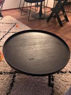 Zwarte ronde salon tafel Wehkamp, 50 tot 100 cm, Rond, Zo goed als nieuw, Minder dan 50 cm