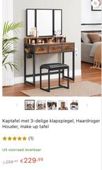 Industriële Kaptafel met Klapspiegel & Opbergruimte, Ophalen, 100 tot 150 cm, Nieuw, 50 tot 100 cm