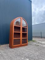Vintage vitrinekast teak deens boogkast, Ophalen, Gebruikt, 100 tot 150 cm, C