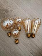 Set dimbare filament LED lampen. Edison bol peer, E27 (groot), Ophalen of Verzenden, Led-lamp, Zo goed als nieuw