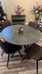 Ronde eettafel, Huis en Inrichting, Tafels | Eettafels, Ophalen, 100 tot 150 cm, Rond, Zo goed als nieuw