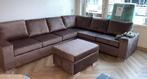 Hoekbank met hocker - Stof, Huis en Inrichting, Ophalen of Verzenden, Zo goed als nieuw, Stof