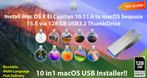 OSX / OS X / macOS 10in1 USB-Stick USB 128GB 10.11.6-15.5, Ophalen of Verzenden, Nieuw, MacOS