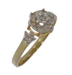 Diamanten rozet 14k gouden entourage dames ring luxe, Voordeelsieraden, Ophalen of Verzenden, Met edelsteen, Dame